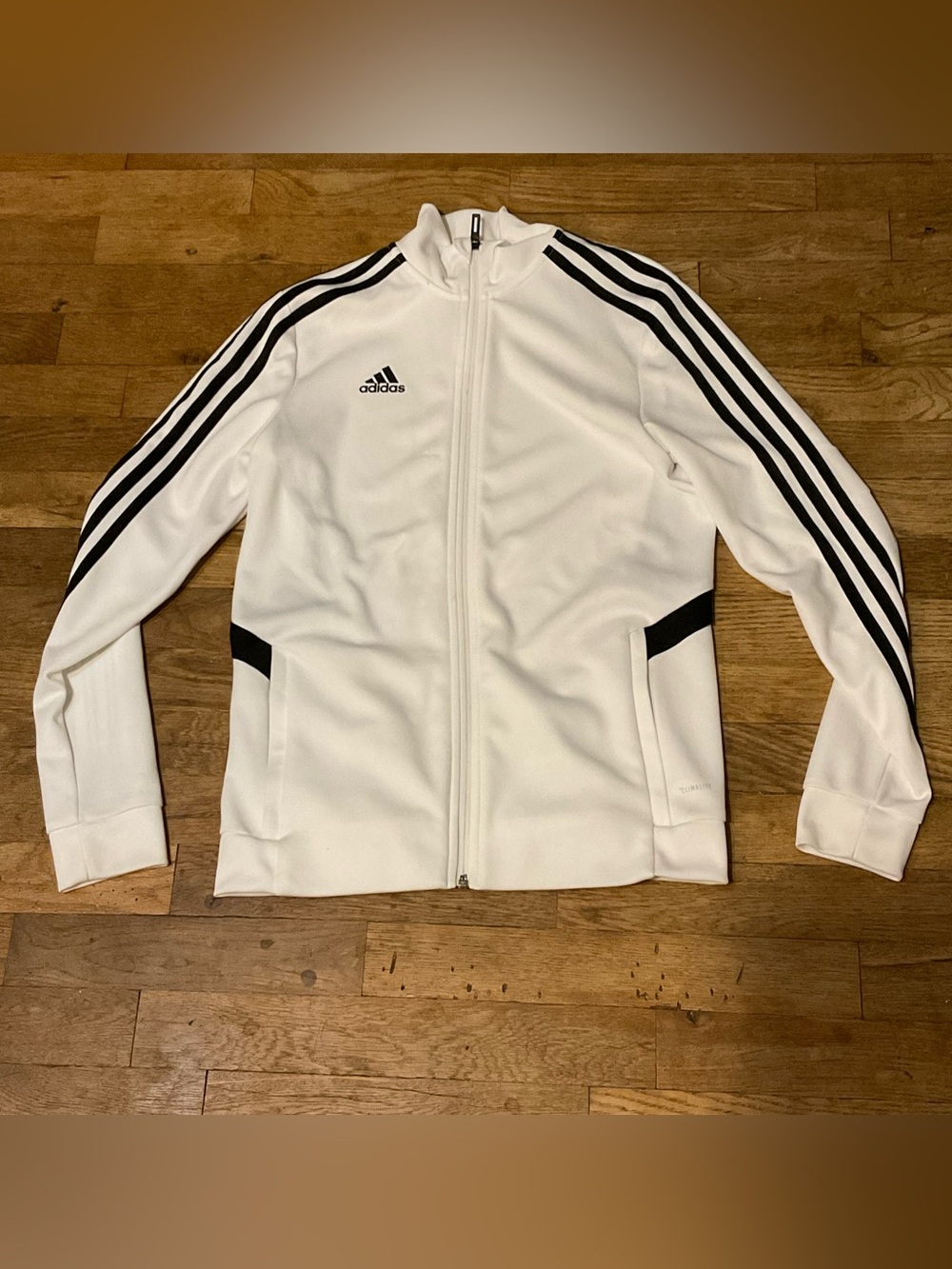 Adidas Tiro Track Jacket in classic white & black, size Small, EUC